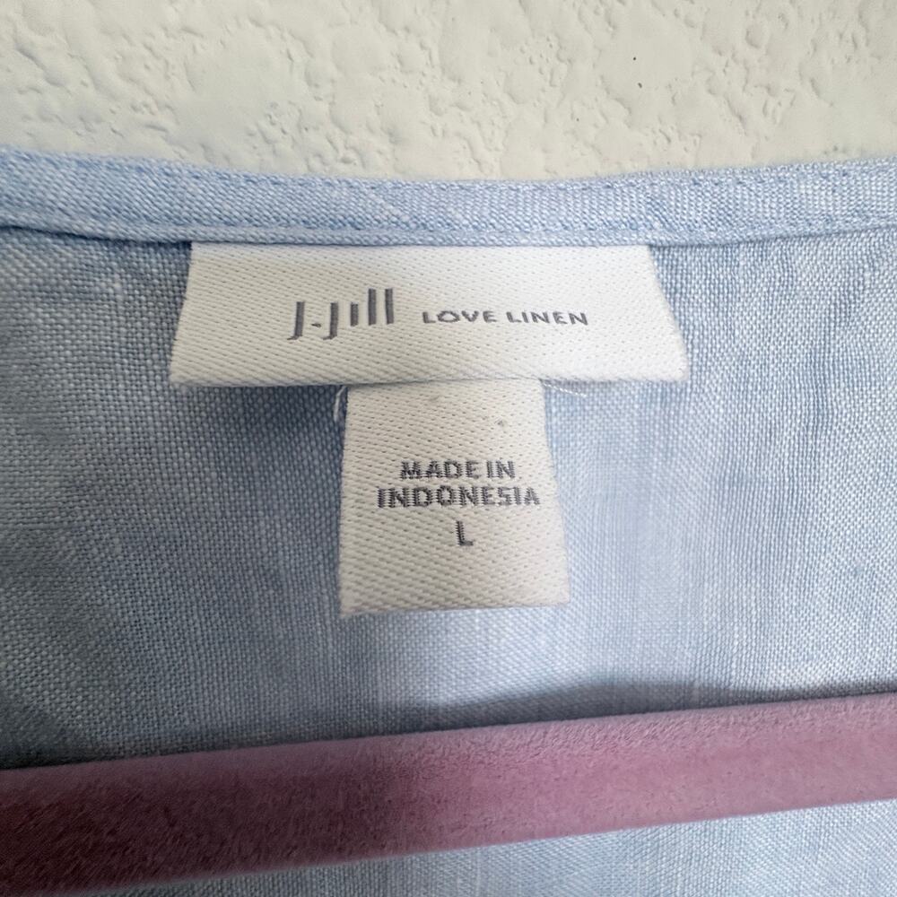 J.Jill Linen smock dress with pockets, see photos slight fading at armpits Large - Picture 3 of 12